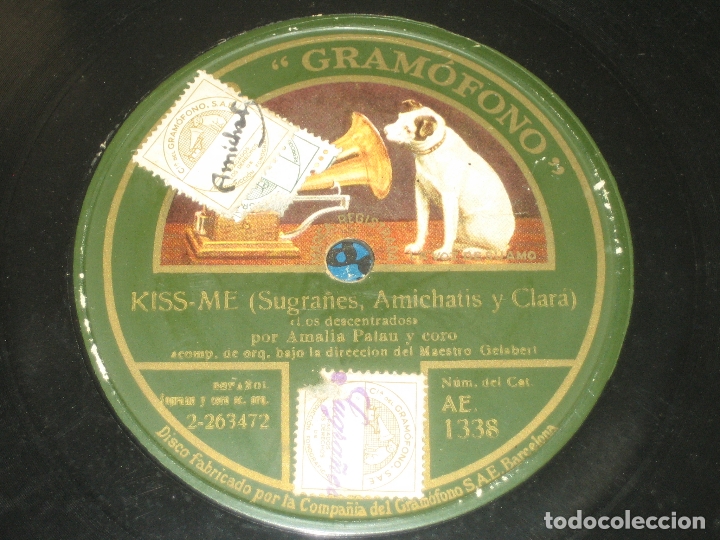 Discos de pizarra: AMALIA PALAU - KISS - ME - Foto 1