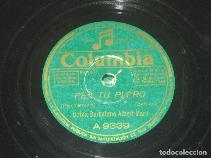Discos de pizarra: COBLA BARCELONA - PER TU PLORO - EL TOC D&acute;ORACIO - Foto 1