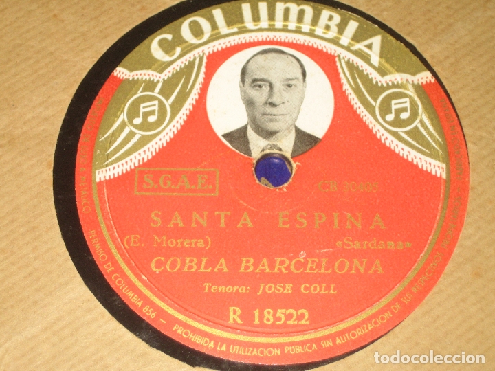 Discos de pizarra: COBLA BARCELONA - SANTA ESPINA - PER TU PLORO - Foto 1