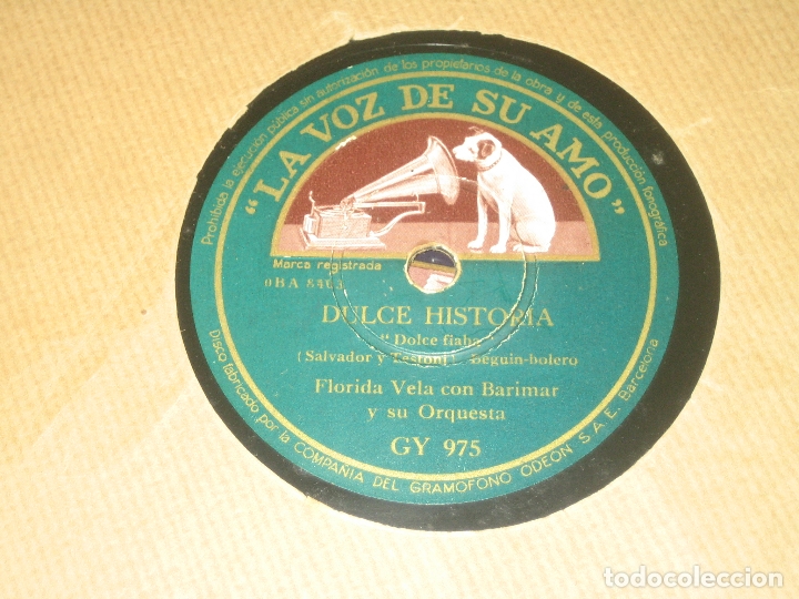 Discos de pizarra: FLORIDA VELA - DULCE HISTORIA - VIEJO TRAM - Foto 1