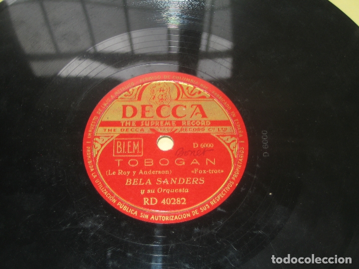 Discos de pizarra: BELA SANDERS - TOBOGAN - LA BELLA DEL BAILE - Foto 1