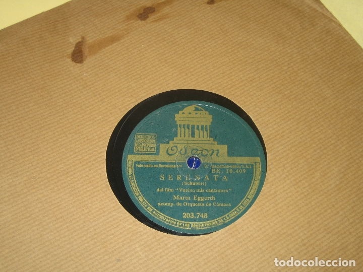 Discos de pizarra: MARTA EGGERCH - SERENATA - AVE MARIA - Foto 1