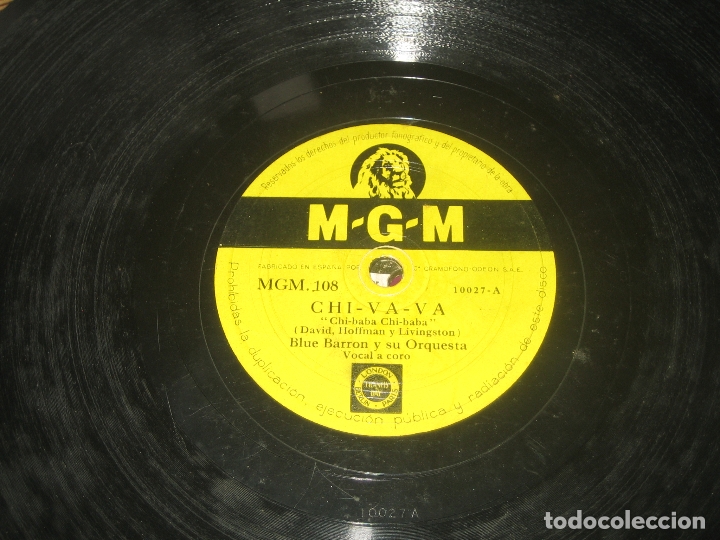Discos de pizarra: BLUE BARRON - CHI- VA - VA  - HO MI DOLIENTE CORAZON - Foto 1