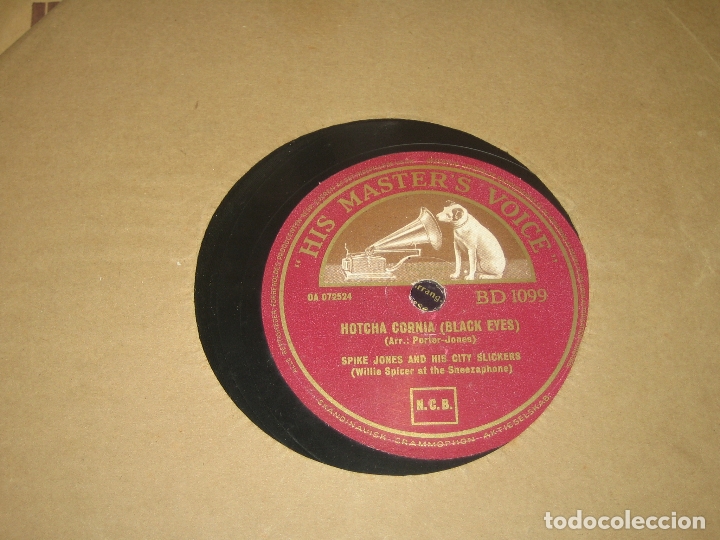 Discos de pizarra: SPIKE JONES - BLACK EYES - CLINK, CLINK ANOTHER DRINK - Foto 1