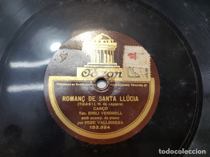 Discos de pizarra: Disco Pizarra-Can&ccedil;&oacute; de LAmor que Passa -Odeon - Foto 1