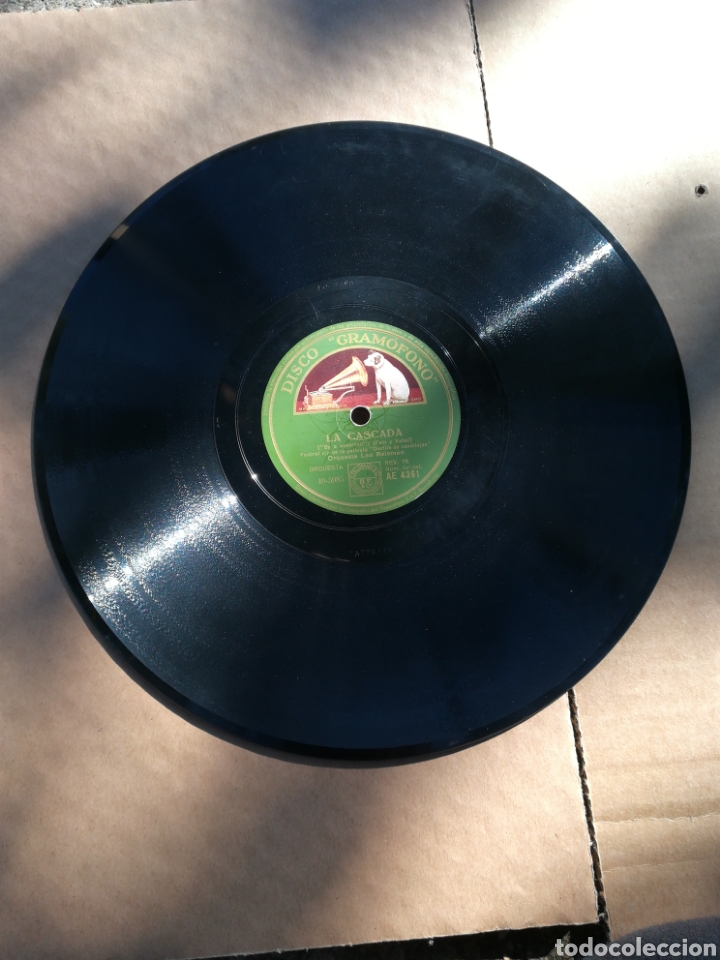 Discos de pizarra: Disco gram&oacute;fono La cascada/ &iexcl;Miau! - Foto 1