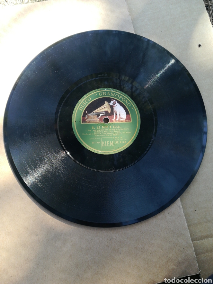 Discos de pizarra: Disco gram&oacute;fono M&iacute;rame / El le dice a ella - Foto 1
