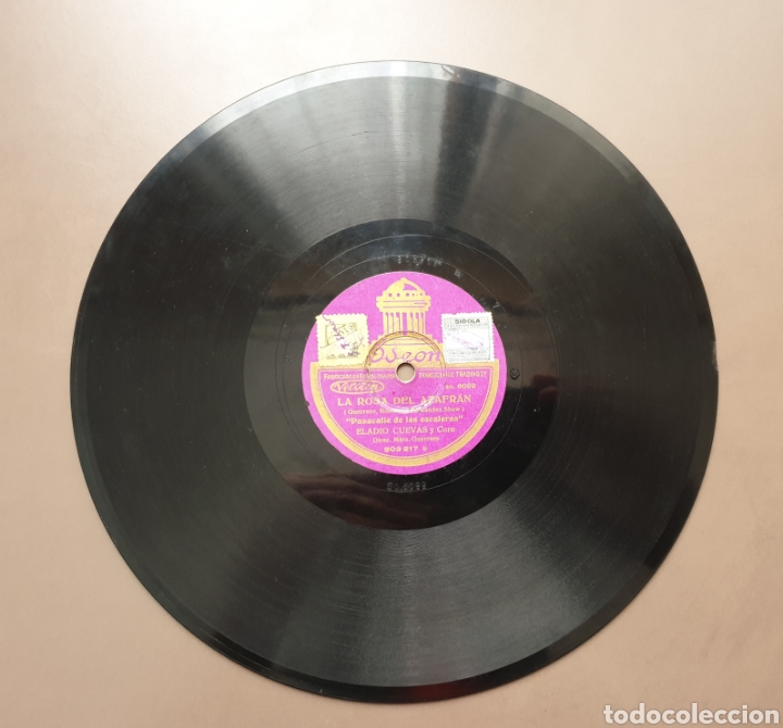 Discos de pizarra: Disco de pizarra Odeon La Rosa del Azafr&aacute;n 78 rpm - Foto 2