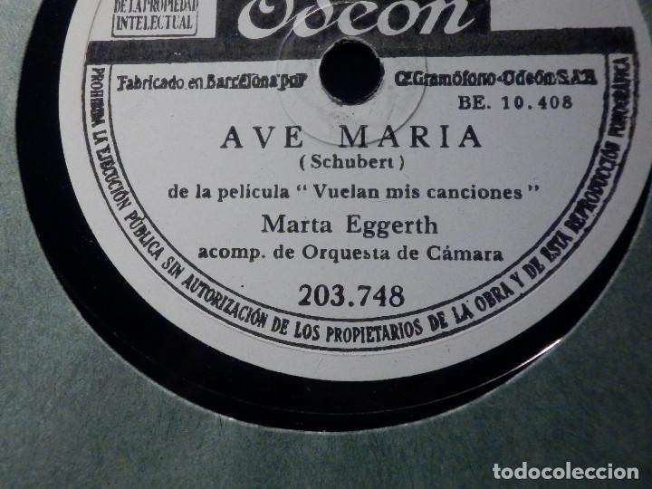 Discos de pizarra: Disco de Pizarra - Odeon 203.748 - Marta Eggerth - Ave Mar&iacute;a - Serenata - Schubert - Foto 1