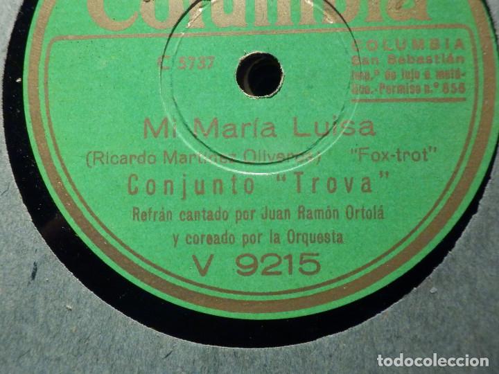 Discos de pizarra: Disco de Pizarra - Columbia V 9215 - Conjunto Trova - Mi María Luisa - Sueño ser feliz -