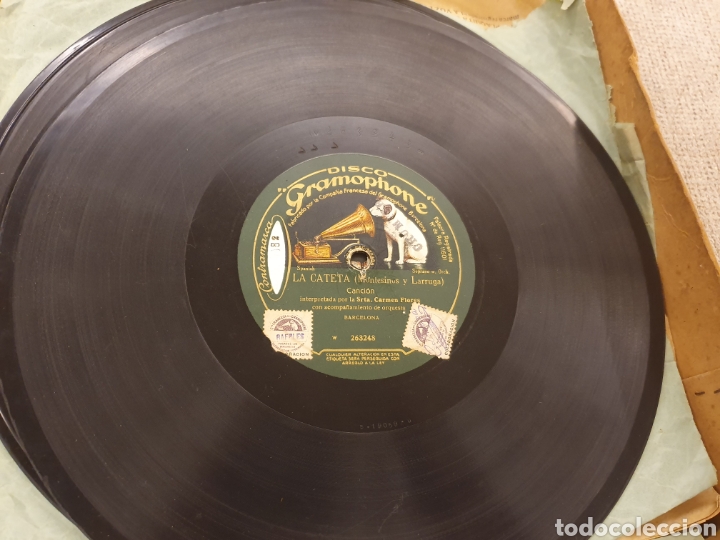 Discos de pizarra: 78 rpm Carmen Flores/ cupl&eacute; - Foto 2