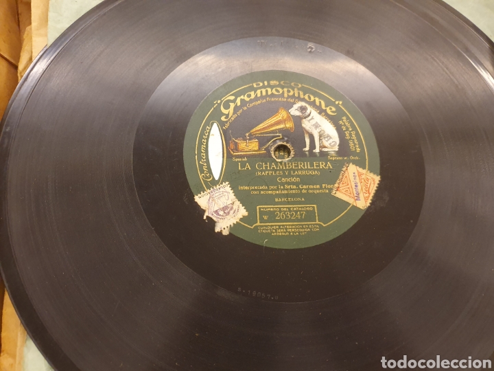 Discos de pizarra: 78 rpm Carmen Flores/ cupl&eacute; - Foto 1