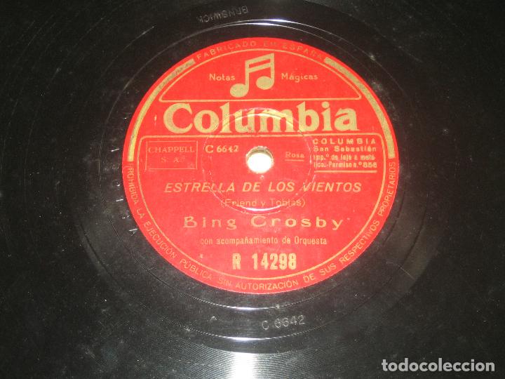 Discos de pizarra: BING CROSBY - ESTRELLA DE LOS VIENTOS - EL VALS DEL ANIVERSARIO - Foto 1