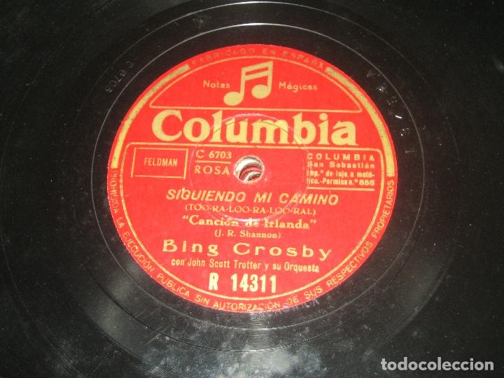 Discos de pizarra: BING CROSBY - CANCION DE IRLANDA - NO TE IMPORTE QUERER - Foto 1