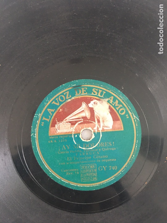 Discos de pizarra: Farruca El principe gitano La voz de su amo Disco pizarra - Foto 2