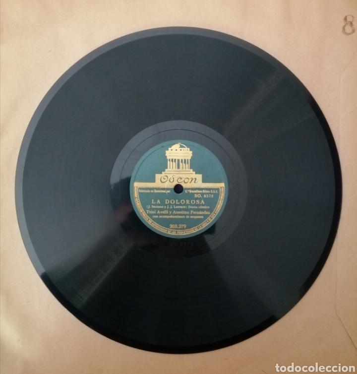 Discos de pizarra: 78 rpm Disco de pizarra. La dolorosa. Odeon - Foto 2