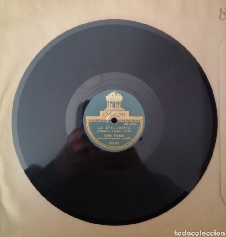 Discos de pizarra: 78 rpm Disco de pizarra. La dolorosa. Odeon - Foto 1