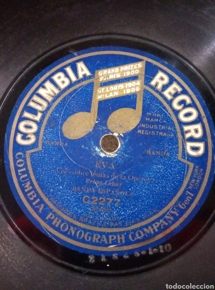 Discos de pizarra: Columbia record Franz Lehar Eva - Foto 1