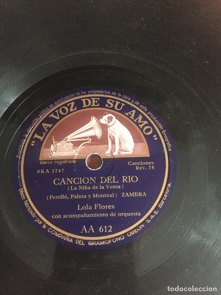 Discos de pizarra: Canci&oacute;n Del R&iacute;o ( la ni&ntilde;a de la venta) Lola flores - Foto 1