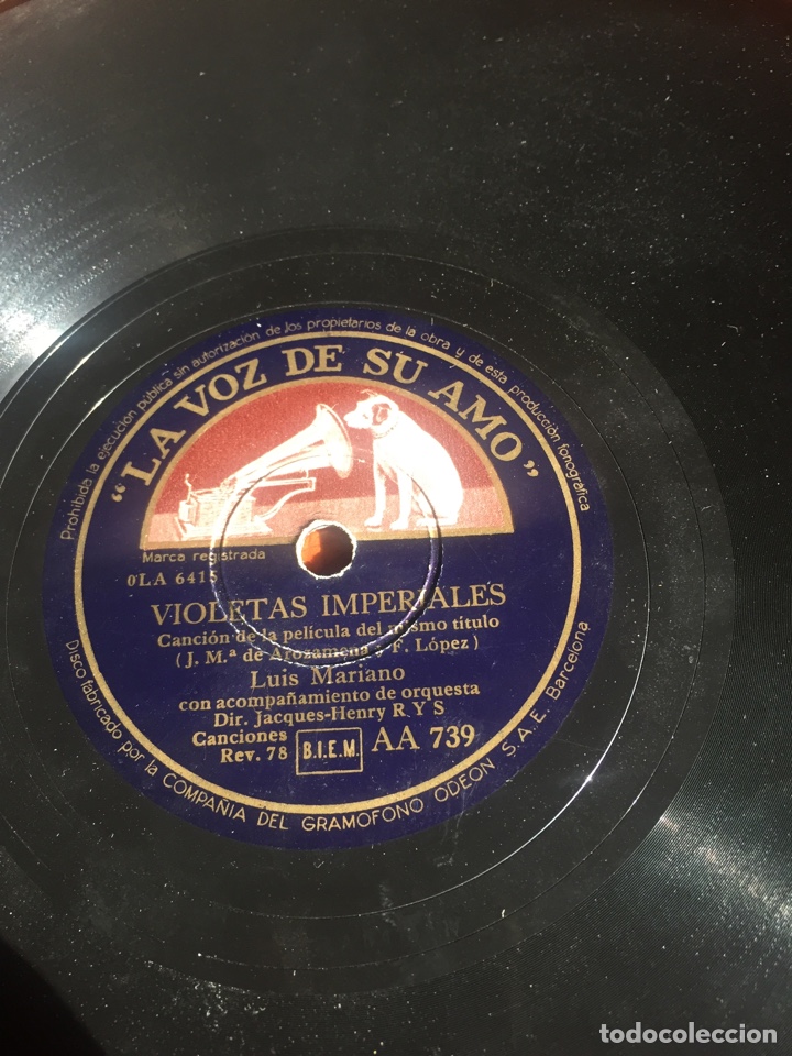 Discos de pizarra: Violetas imperiales Luis mariano - Foto 1