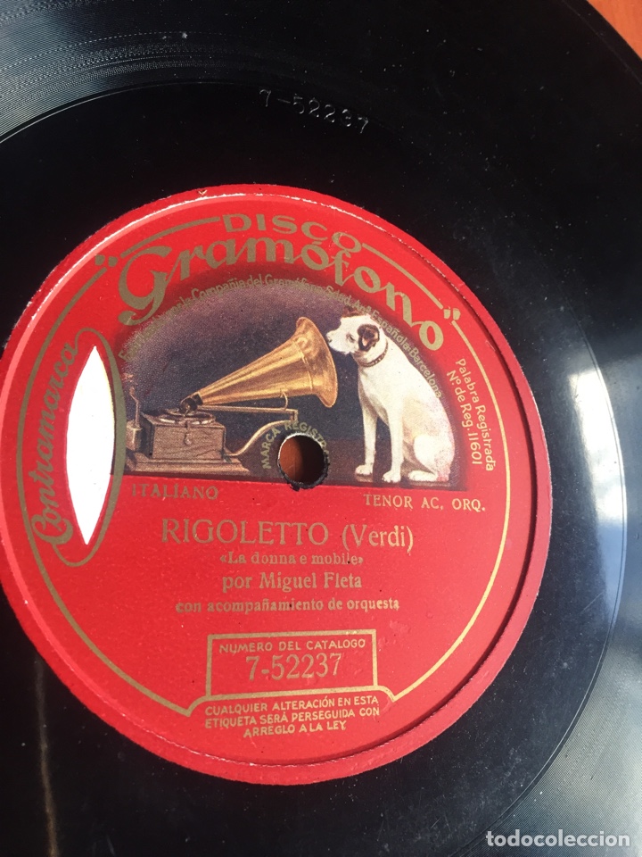 Discos de pizarra: Rigoletto Miguel fleta - Foto 1