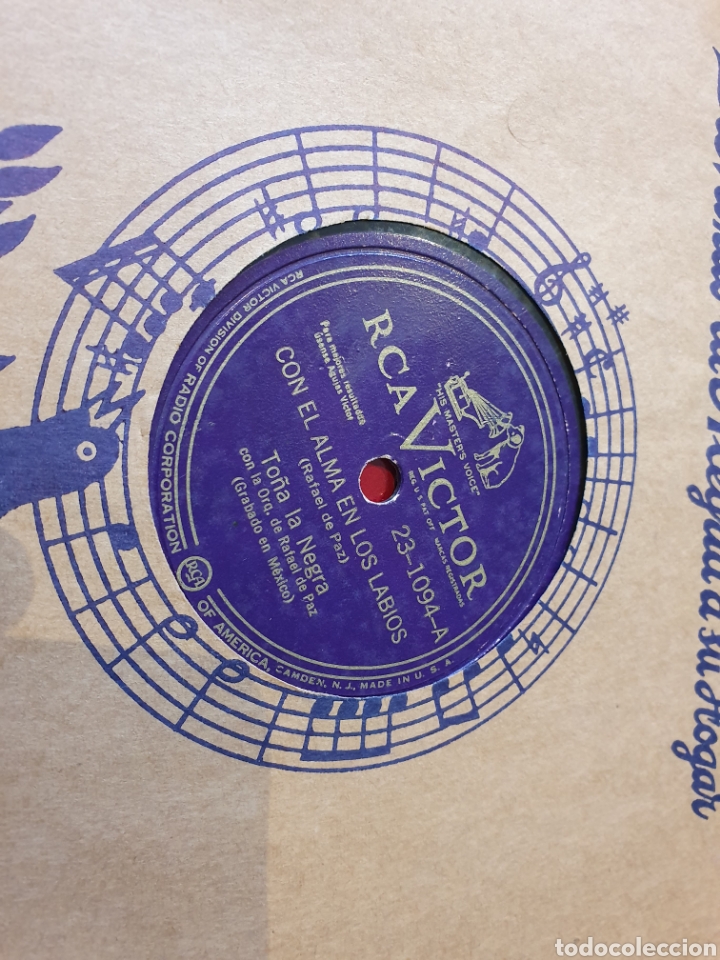 Discos de pizarra: 78 RPM TO&Ntilde;A LA NEGRA - Foto 1