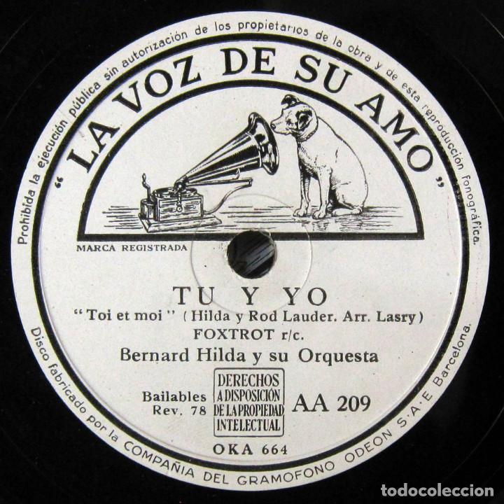 Discos de pizarra: BERNARD HILDA Y ORQUESTA - MARCO POLO / TU Y YO - FOXTROT - Foto 3