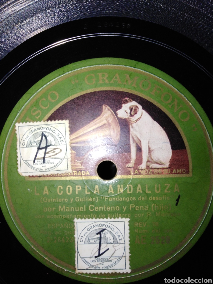 Discos de pizarra: MANUEL CENTENO Y PENA HIJO-LA COPLA ANDALUZA - Foto 2
