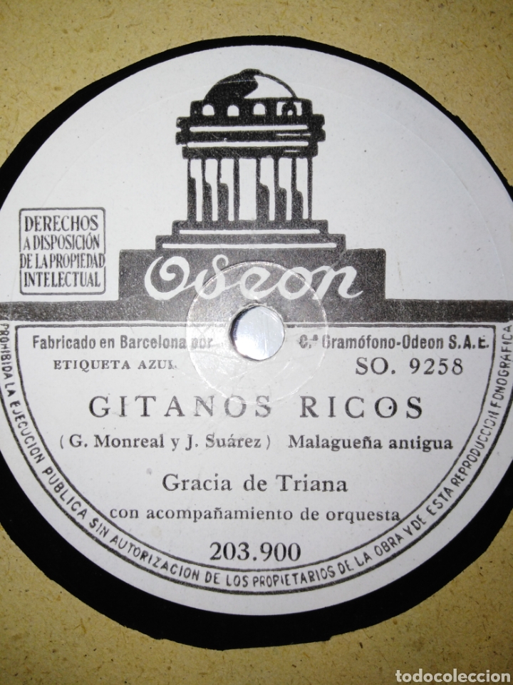Discos de pizarra: GRACIA DE TRIANA-GITANOS RICOS-MARIA JESU - Foto 2