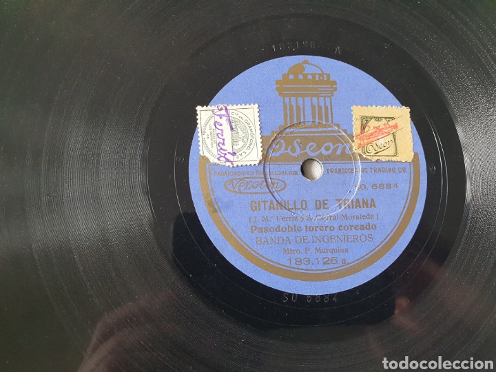 Discos de pizarra: 78 rpm pasodoble regional y pasodoble torero - Foto 1