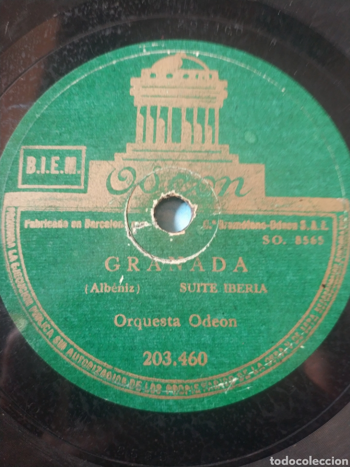 Discos de pizarra: Granada suite Iberia. C&oacute;rdoba cantos de Espa&ntilde;a. Orquesta Ode&oacute;n. - Foto 2