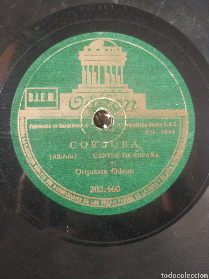 Discos de pizarra: Granada suite Iberia. C&oacute;rdoba cantos de Espa&ntilde;a. Orquesta Ode&oacute;n. - Foto 1