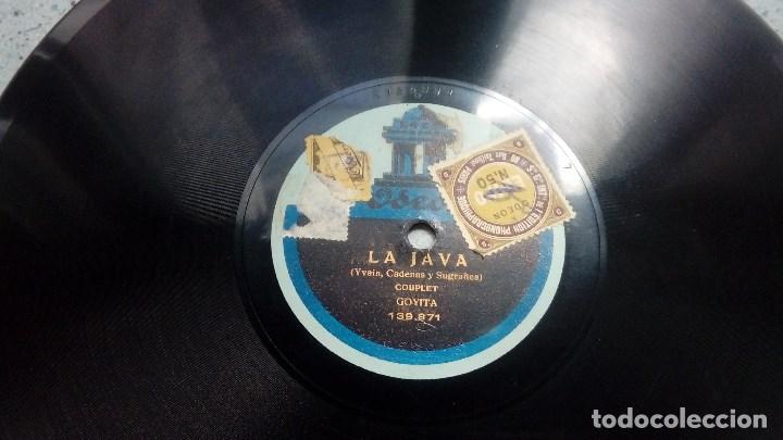 Discos de pizarra: DISCO PIZARRA PERICON NACIONAL DE GOYITA Y JAVA DE GOYITA COUPLET ODEON - Foto 1