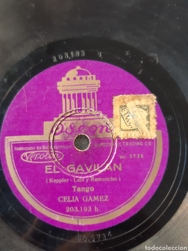 Discos de pizarra: Rinconcito y el gavil&aacute;n tangos de Celia G&aacute;mez - Foto 2