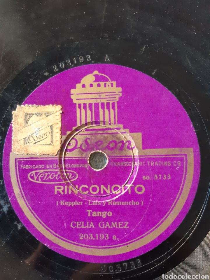 Discos de pizarra: Rinconcito y el gavil&aacute;n tangos de Celia G&aacute;mez - Foto 1