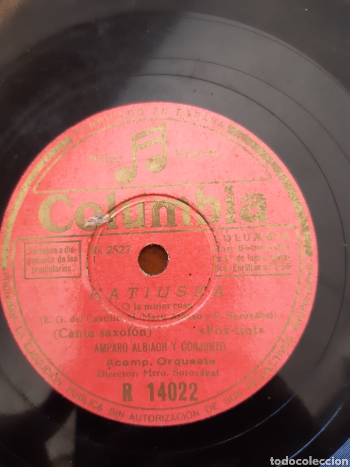 Discos de pizarra: Katiuska amparo Albiach y conjunto Columbia - Foto 3