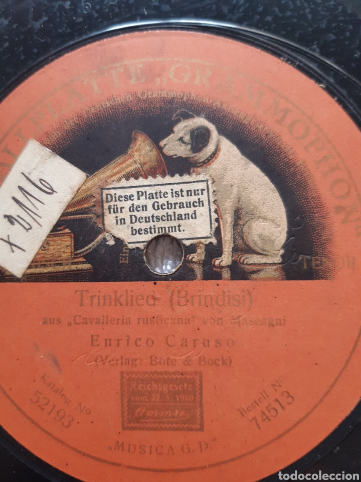 Discos de pizarra: Trinklied enrico caruso - Foto 1