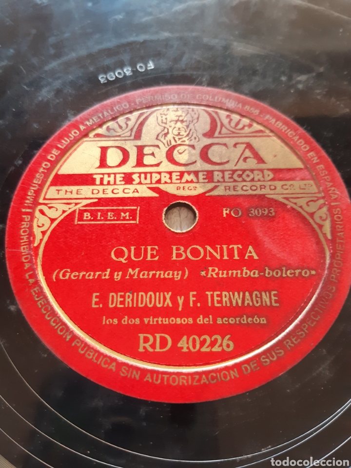 Discos de pizarra: Domino - que Bonita (Gerard y marnay) - Foto 1