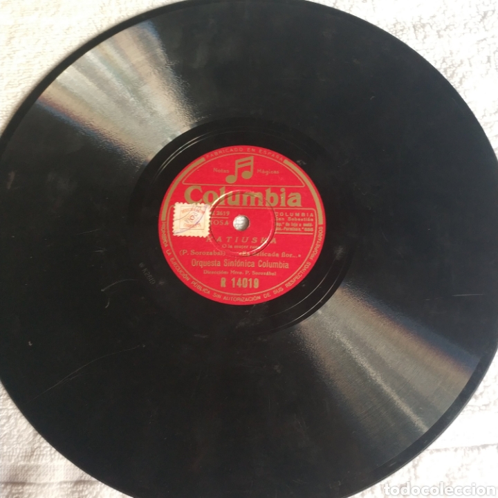 Discos de pizarra: Es delicada flor, viv&iacute;a sola, romanza. - Foto 3