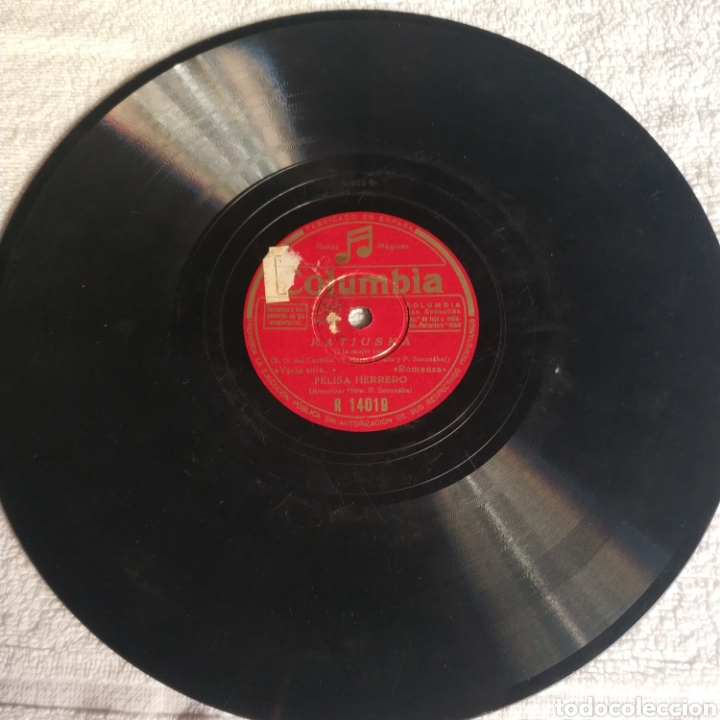 Discos de pizarra: Es delicada flor, viv&iacute;a sola, romanza. - Foto 1