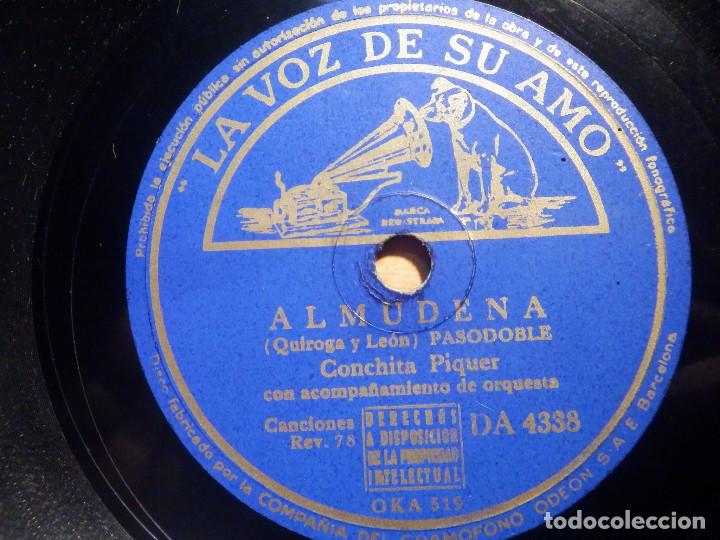 Discos de pizarra: PIZARRA LA VOZ DE SU AMO DA 4338 - CONCHITA PIQUER - ALMUDENA, DIME QUE ME QUIERES