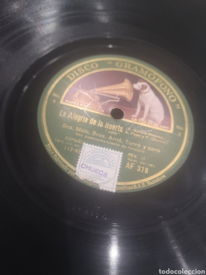 Discos de pizarra: F. CHUECA LA ALEGRIA DE LA HUERTA, COMPLETA Y CON SU ESTUCHE. - Foto 5