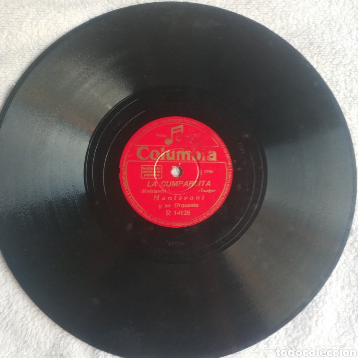 Discos de pizarra: La cumparsita. Celos. Mantovani y su orquesta - Foto 1