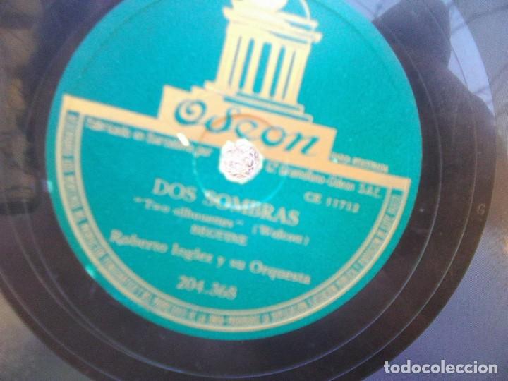 Discos de pizarra: Roberto Inglez - Tres palabras + dos sombras (Odeon, 1945) - Foto 2