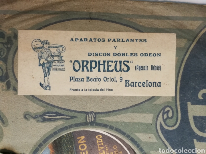 Discos de pizarra: antiguo disco casa odeon. cancion del olvido orquestra de barcelona - Foto 2