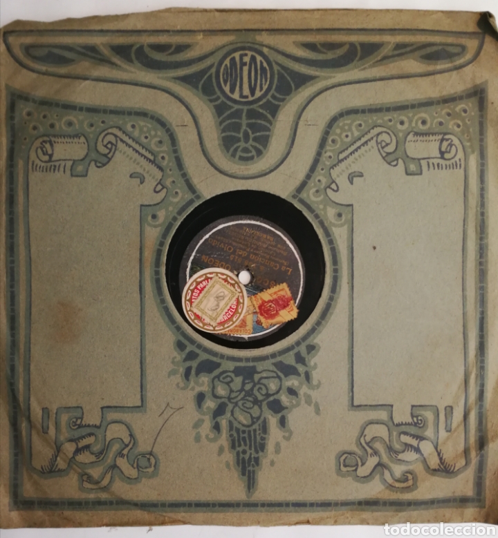 Discos de pizarra: antiguo disco casa odeon. cancion del olvido orquestra de barcelona - Foto 4