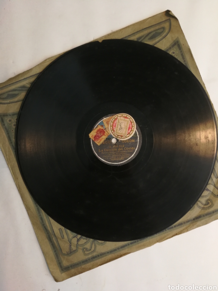 Discos de pizarra: antiguo disco casa odeon. cancion del olvido orquestra de barcelona - Foto 5