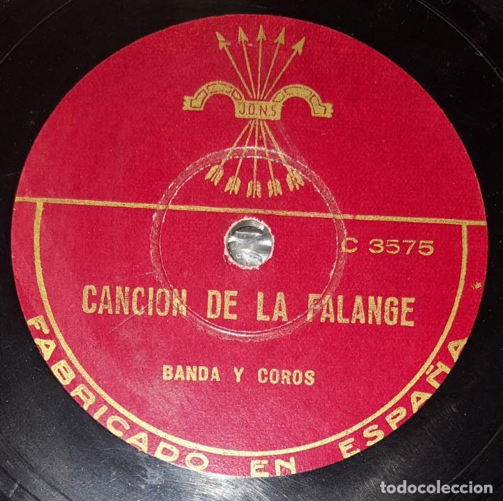 Discos de pizarra: DISCO 78 RPM - COLUMBIA - BANDA - COROS - CANCION DE LA FALANGE - JONS - ESPAÑA - RARO - PIZARRA - Foto 1 - 218472868