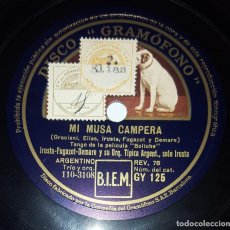 Discos de pizarra: DISCO 78 RPM - GRAMOFONO - IRUSTA FUGAZOT DEMARE - ORQ TIPICA ARGENTINA - BOLICHE - FILM - PIZARRA