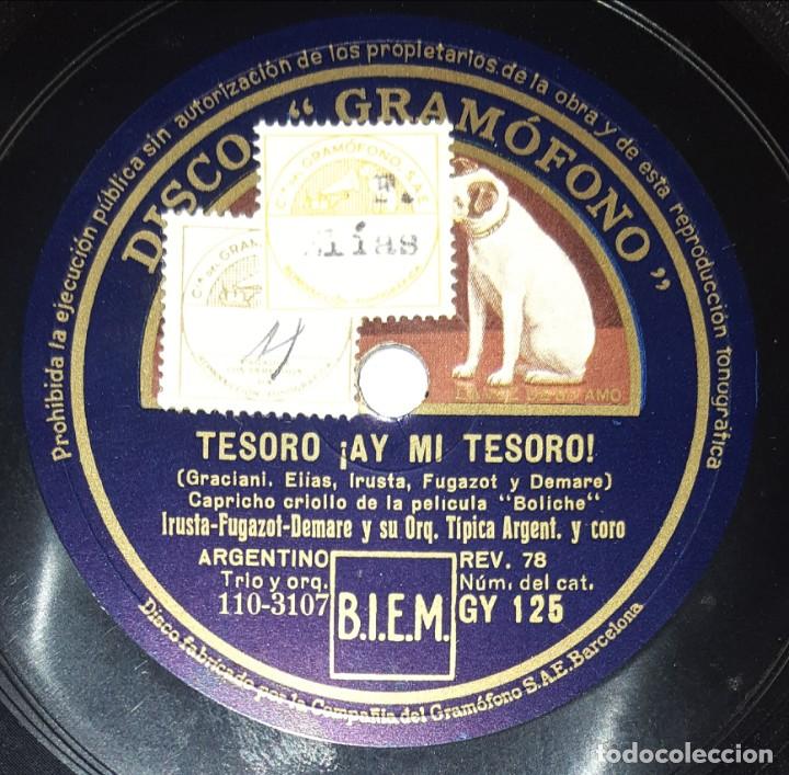 Discos de pizarra: DISCO 78 RPM - GRAMOFONO - IRUSTA FUGAZOT DEMARE - ORQ TIPICA ARGENTINA - BOLICHE - FILM - PIZARRA - Foto 2 - 219053350